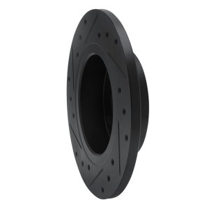 Nissan Tsuru Brake Rotor (1) - Front Right - R1 Concepts - Drilled & Slotted - Black - `86-`06